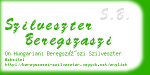 szilveszter beregszaszi business card